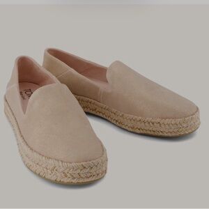 TOMS Slip-On Carolina Espadrille Pale Rose Metallic Suede Size 7.5